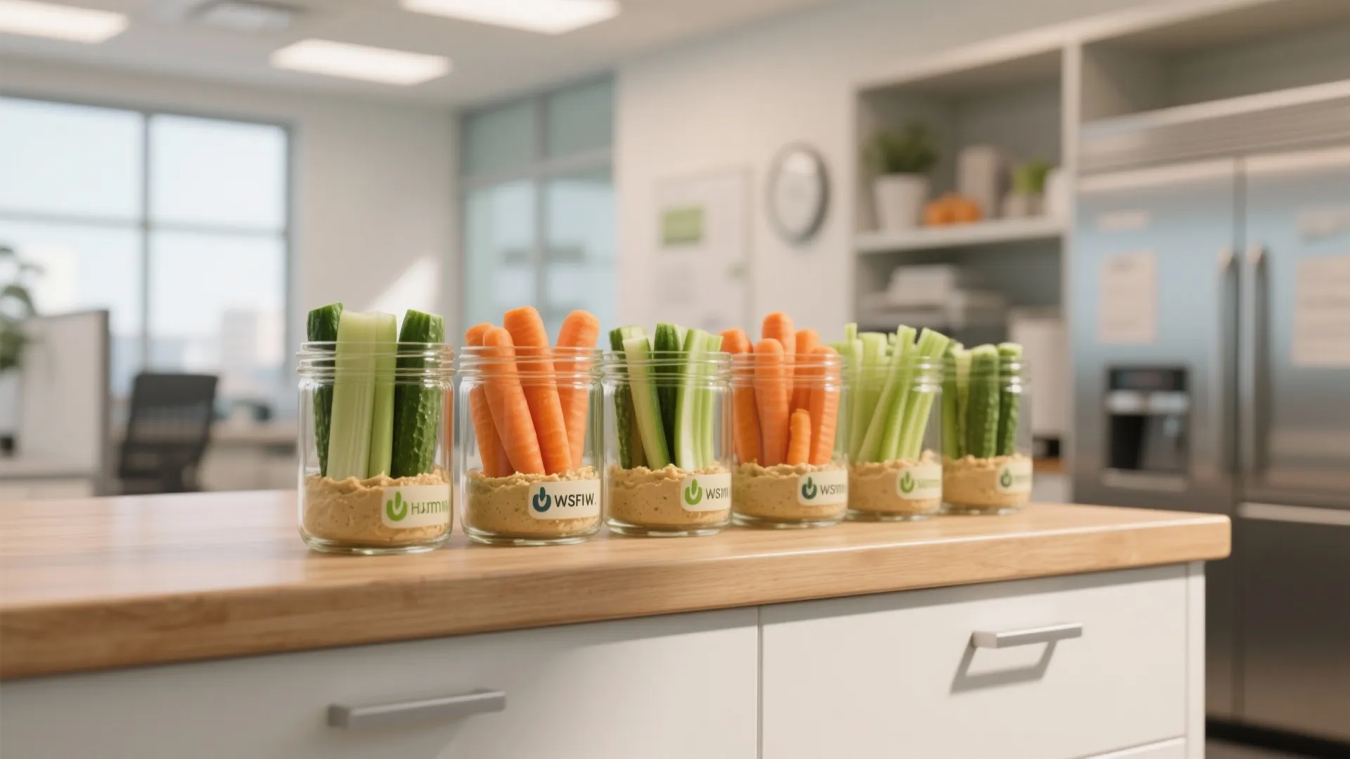 6. Veggie Cups with Hummus