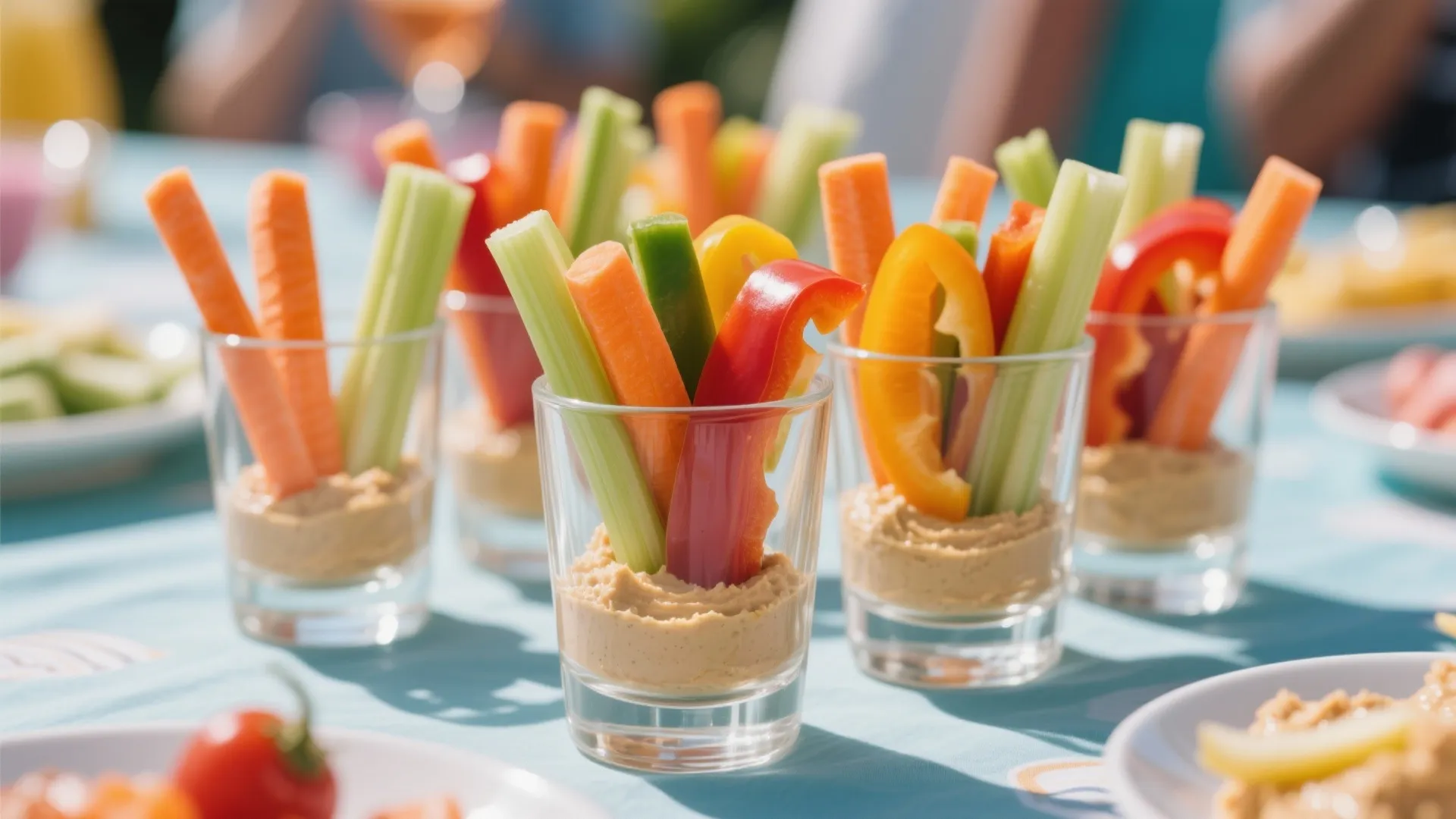 6. Veggie Shooters with Dip