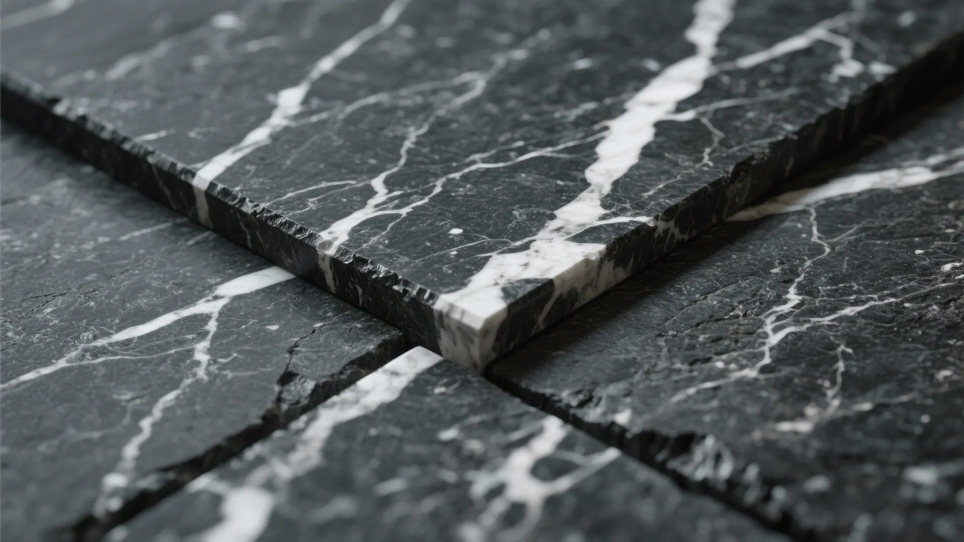 Bookmatched Granite Accent Wall with Hidden Storage