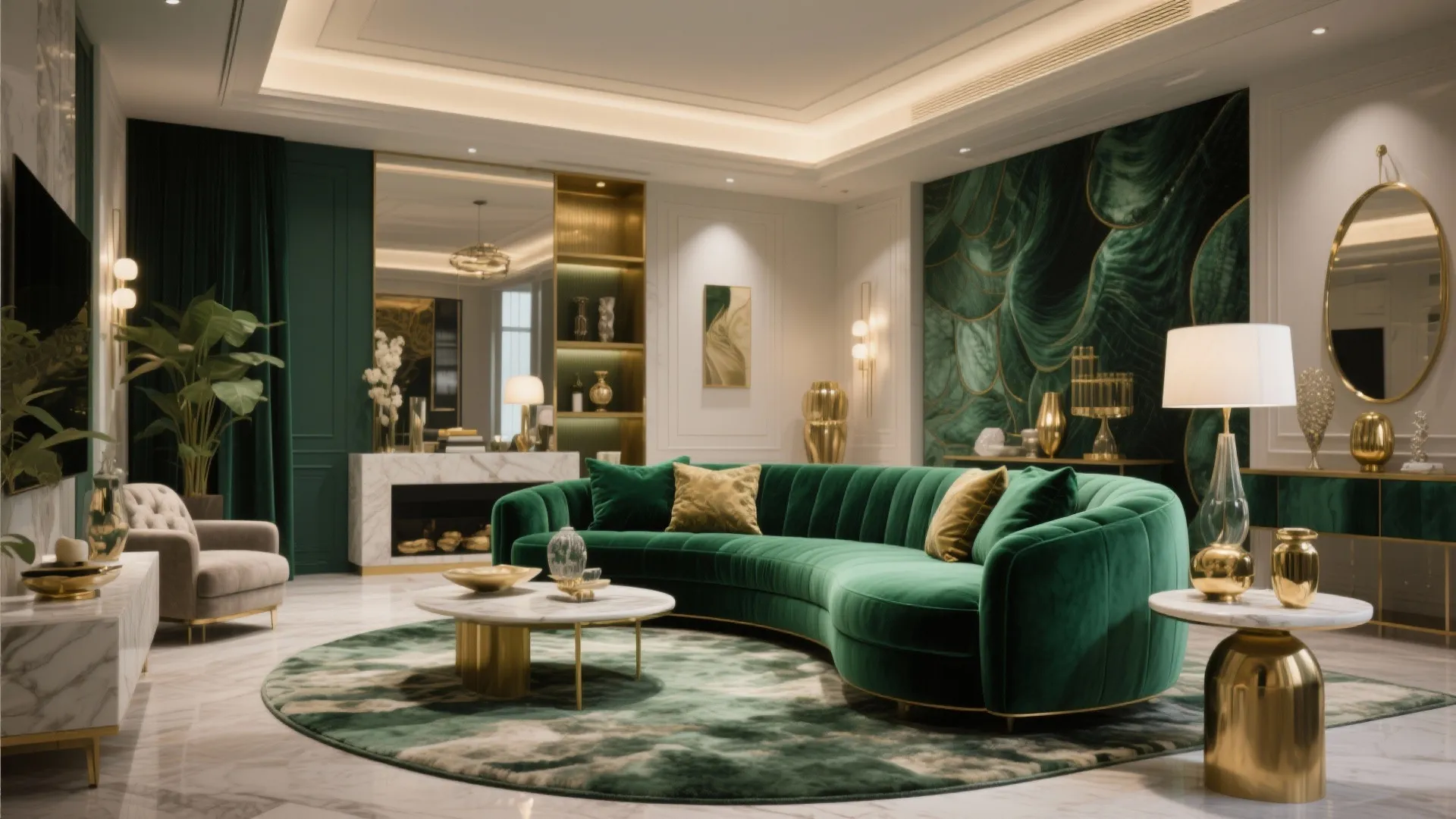 2. Velvet Curved Sofa for Luxe Comfort