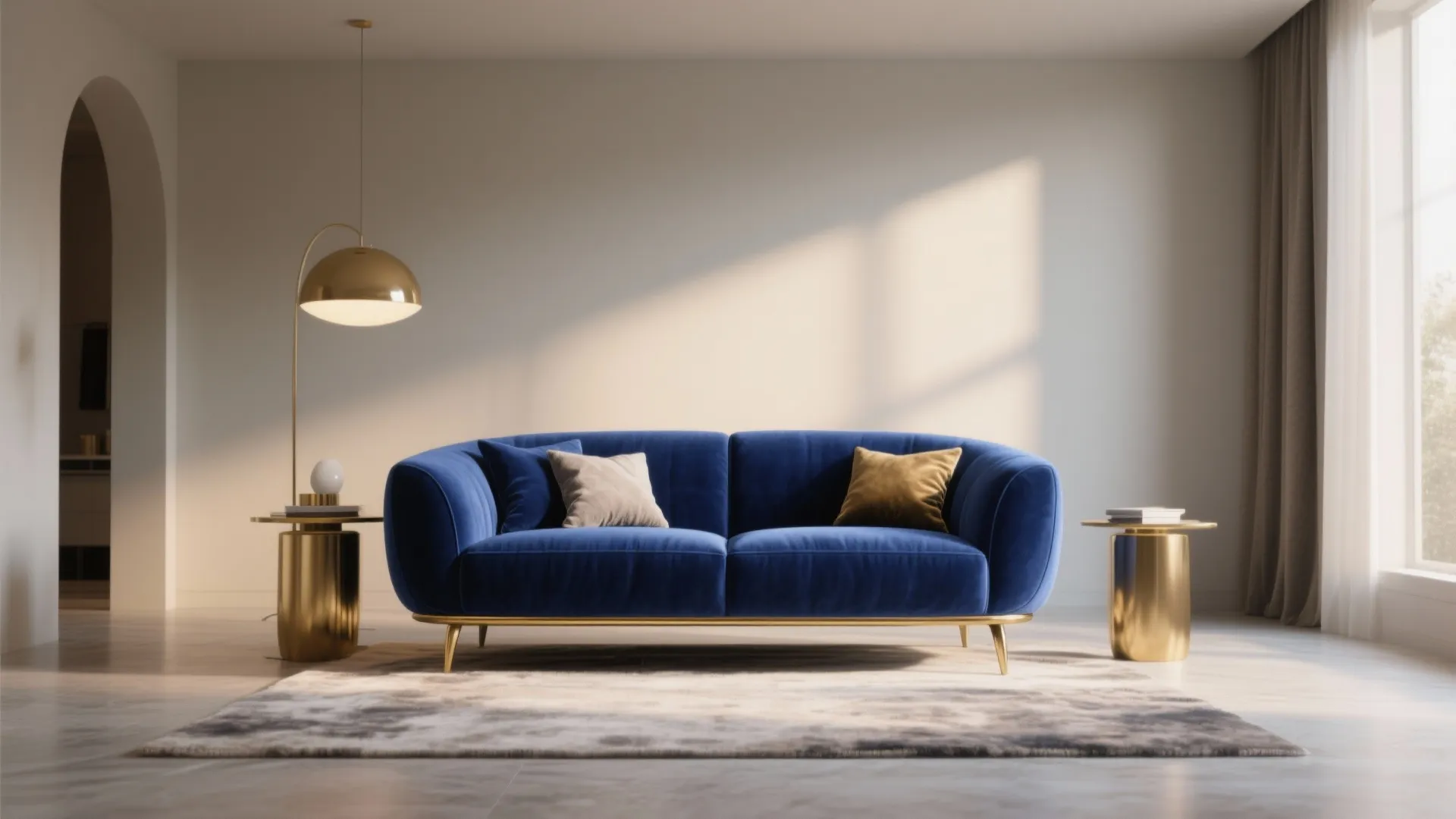 3. Velvet Sofas with Gold Legs