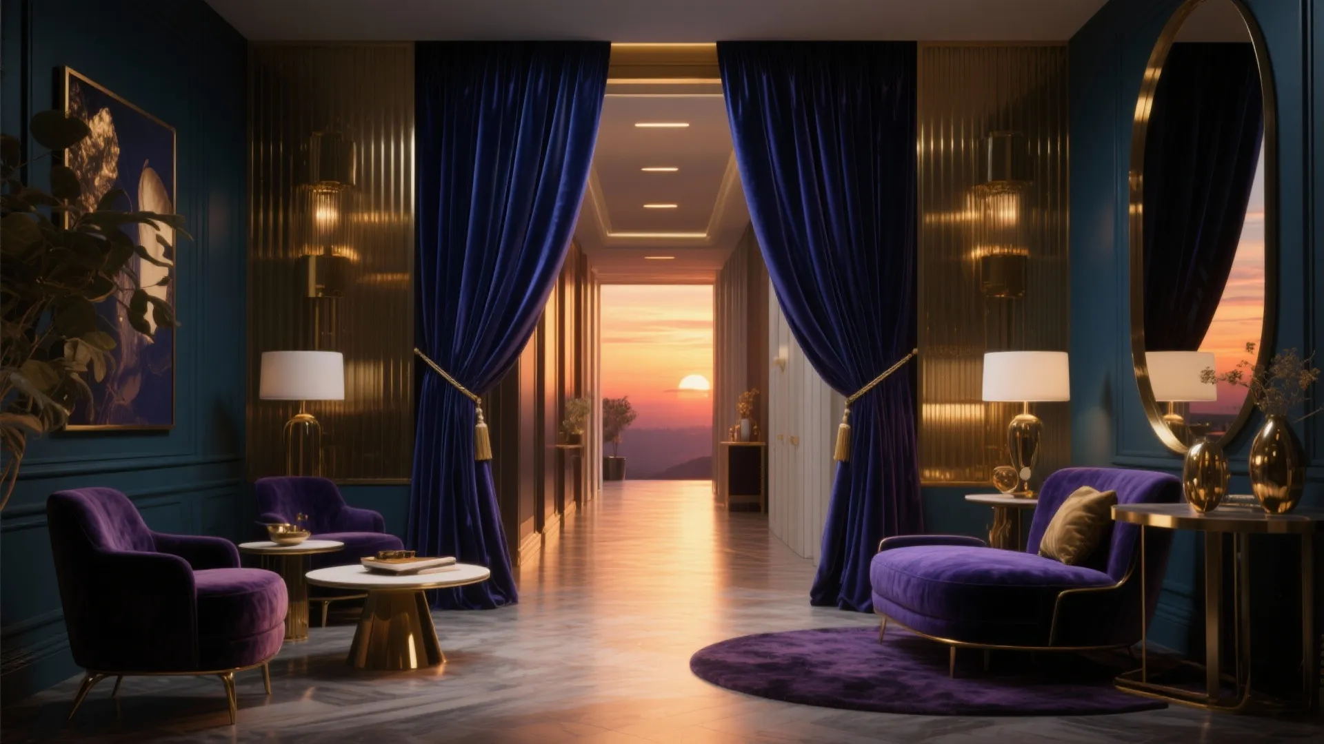 Velvet Opulence in Hallways
