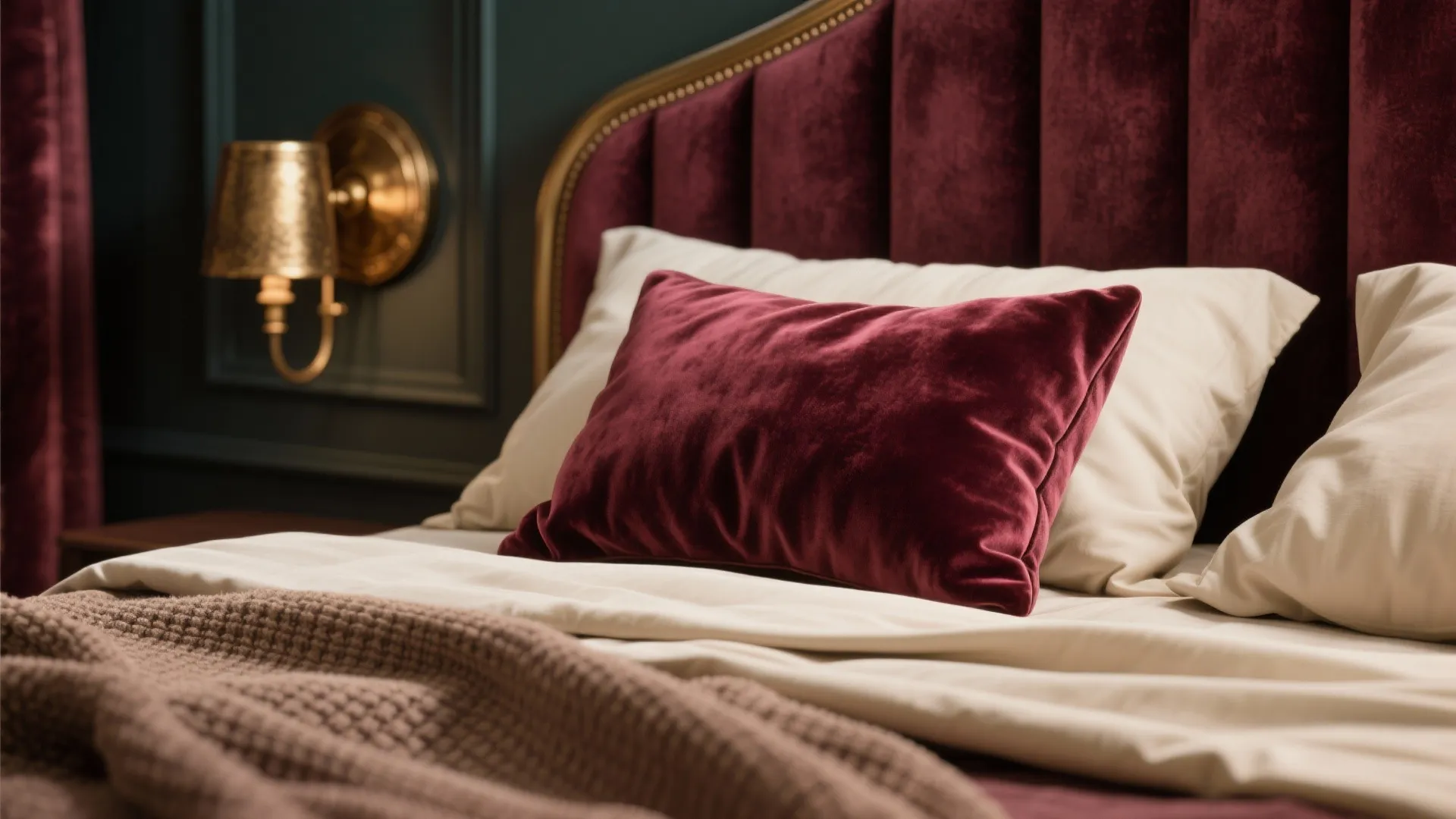 3. Layer Textures: Velvet, Linen, and Brass