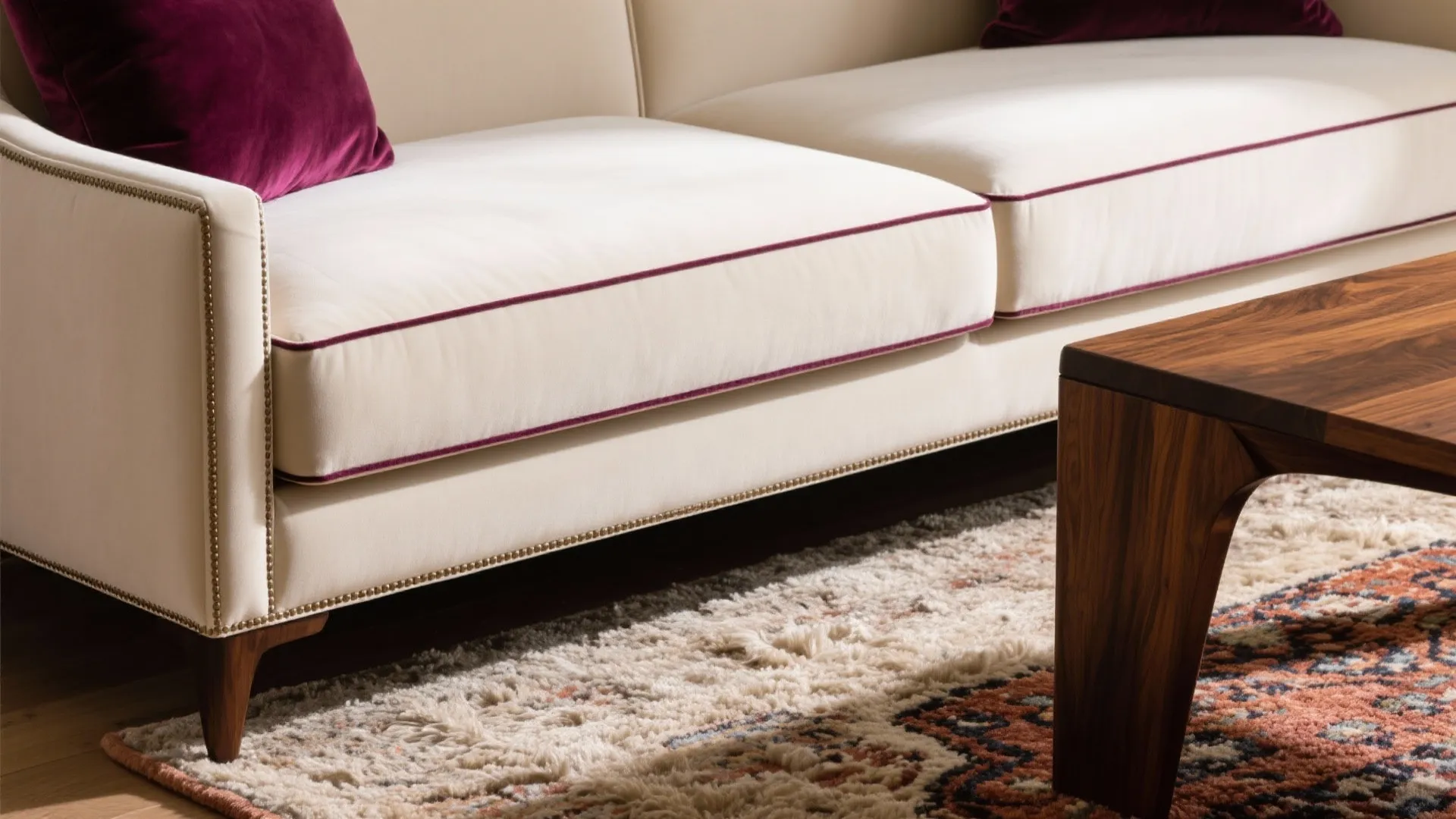 Luxe Fabrics, Wood Tones, and Underfoot Softness