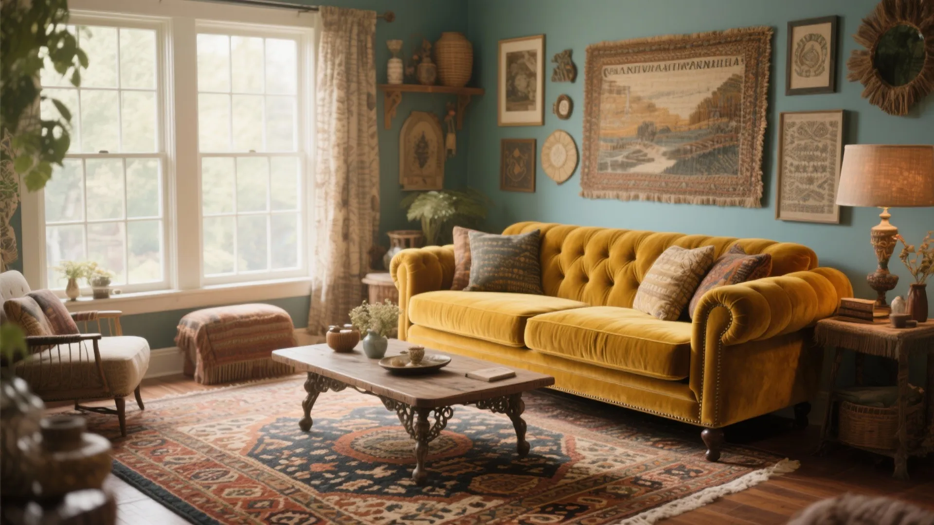 2. Statement Velvet Sofa