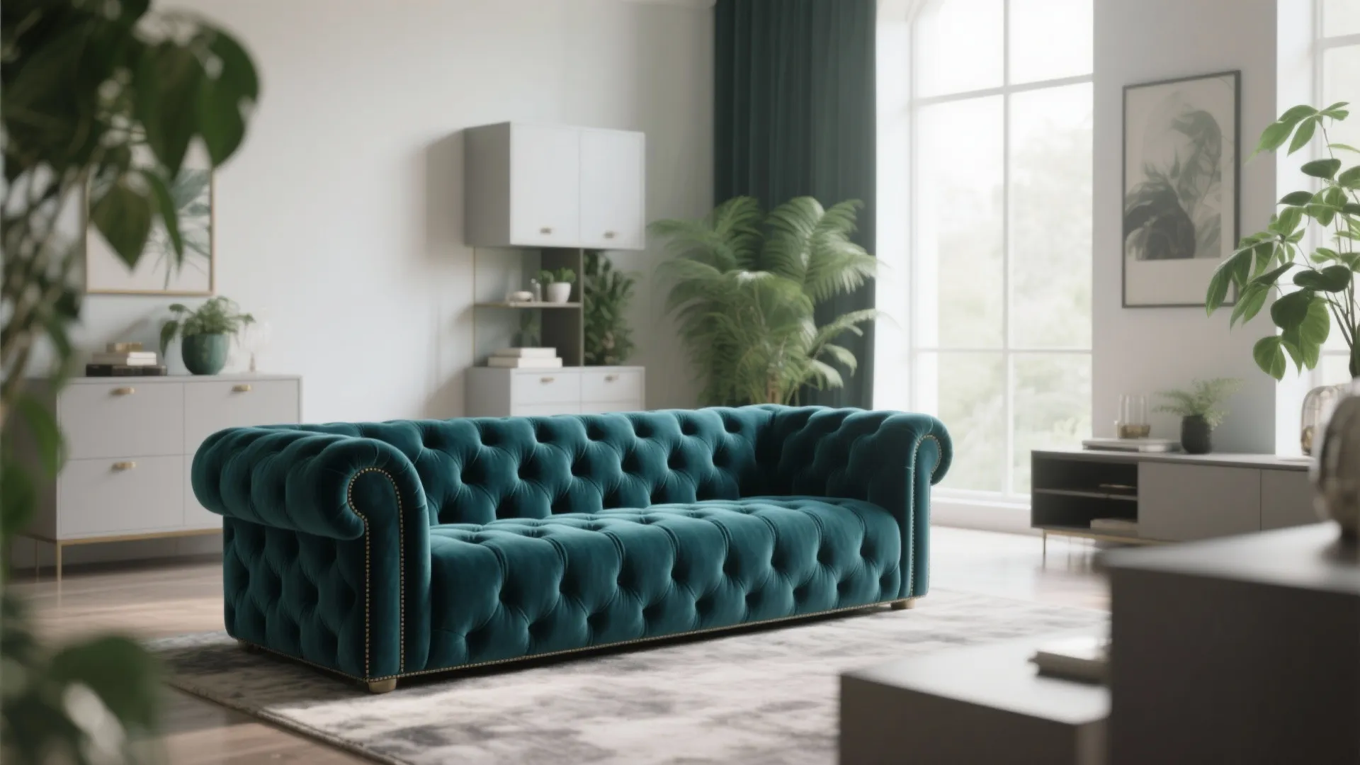 Velvet Tufted Sofa for Luxe Comfort