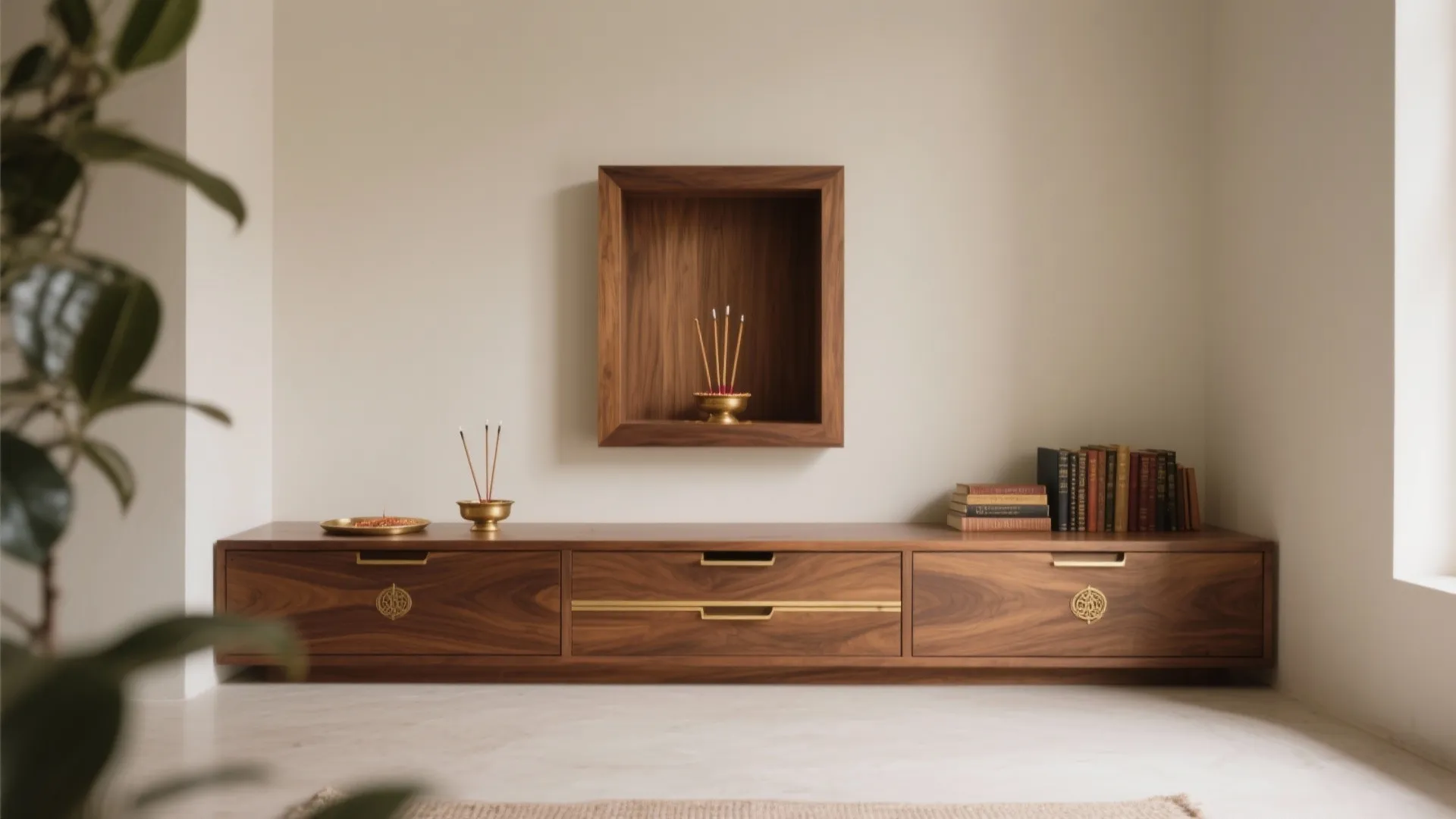 Minimalist Veneer Frame With Hidden Drawer Storage