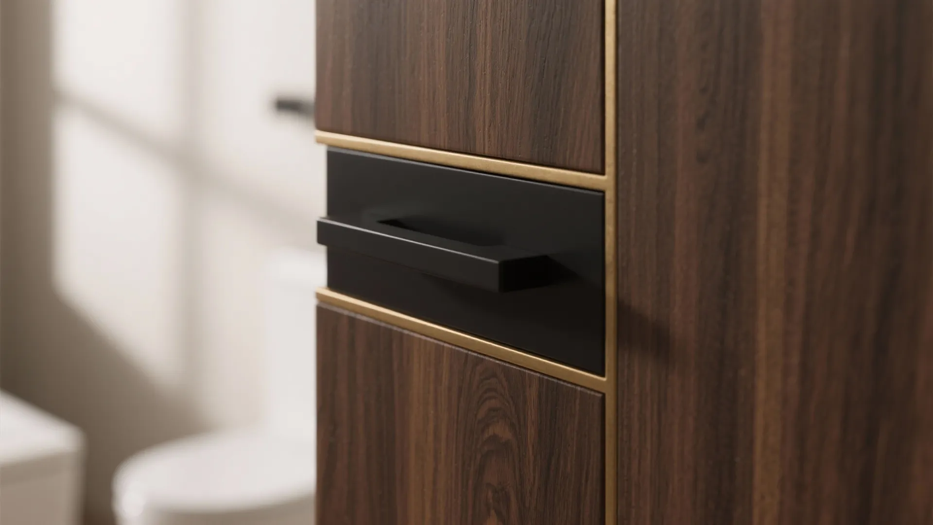 Wood Veneer + Metal Accents for Modern Warmth