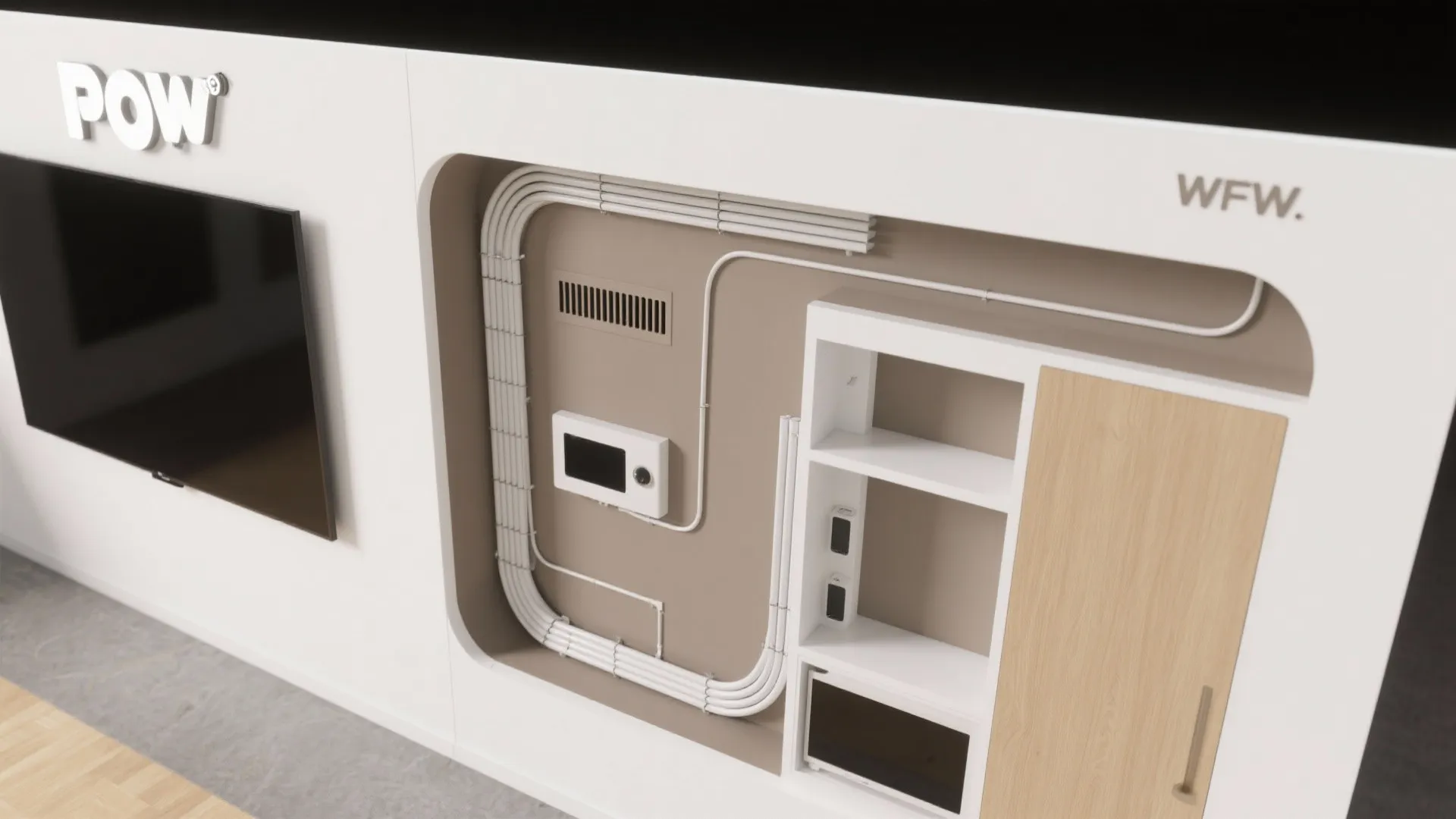 2) Asymmetric niches that double as storage