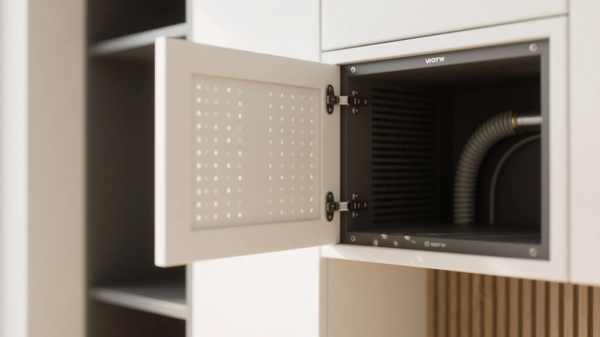 Built-ins with a Clean Niche Around the Screen