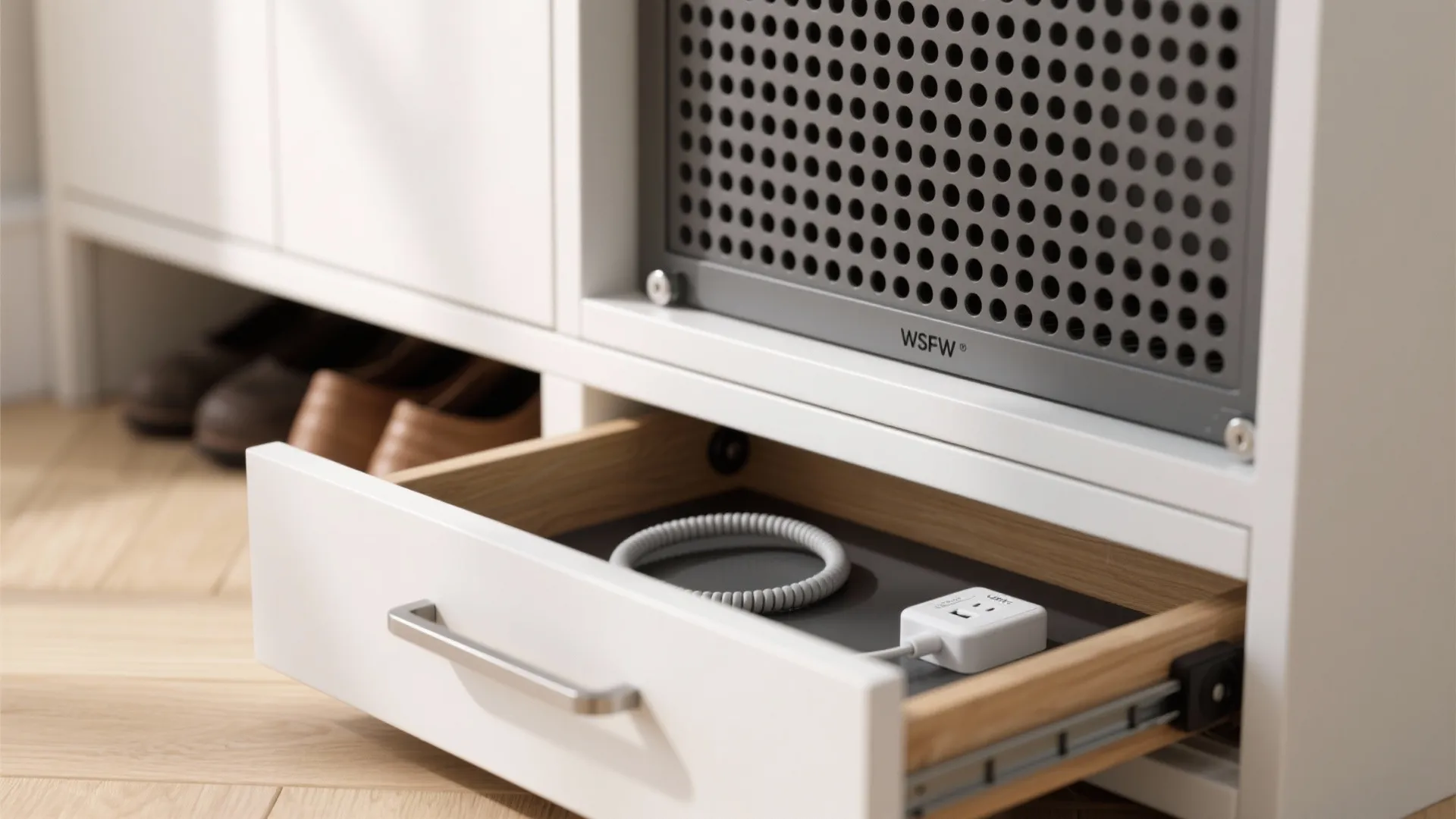 Ventilated Shoe Storage and Tech-Savvy Drawers