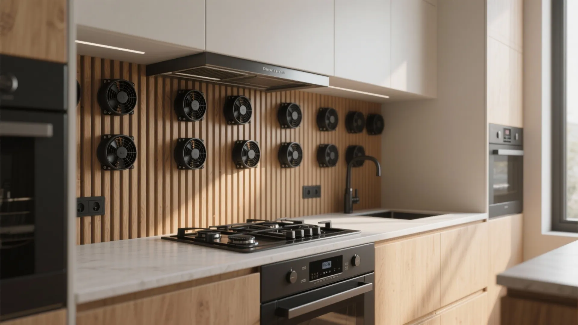 Quiet Multi-Fan Vent Wall for Micro Apartments