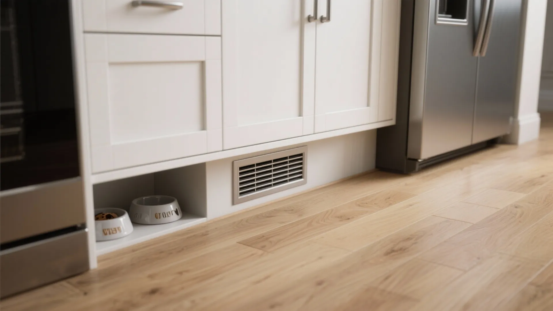 5. Vented or recessed toe kick for appliances and pets