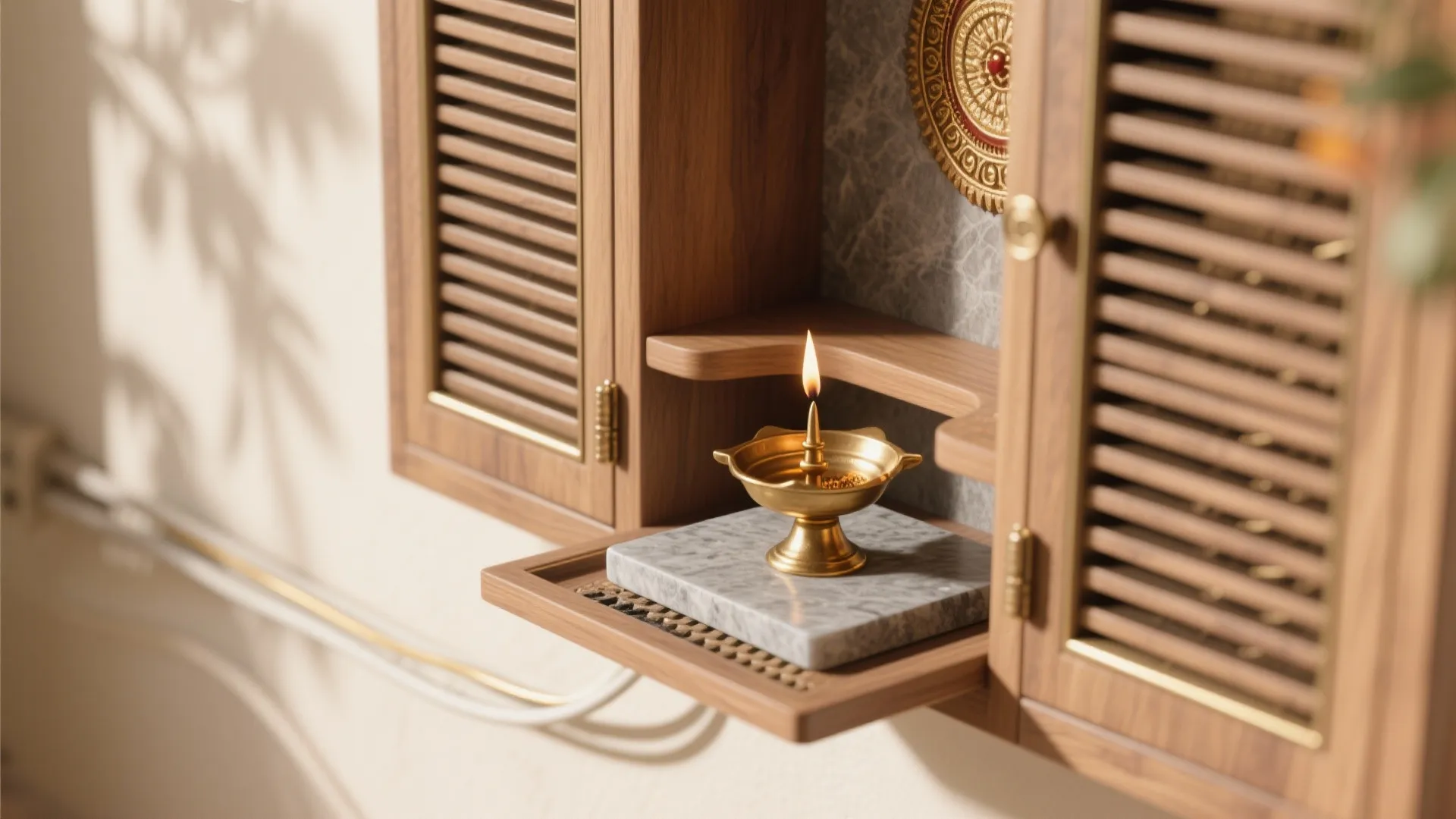 Ventilated compact cabinet with incense management