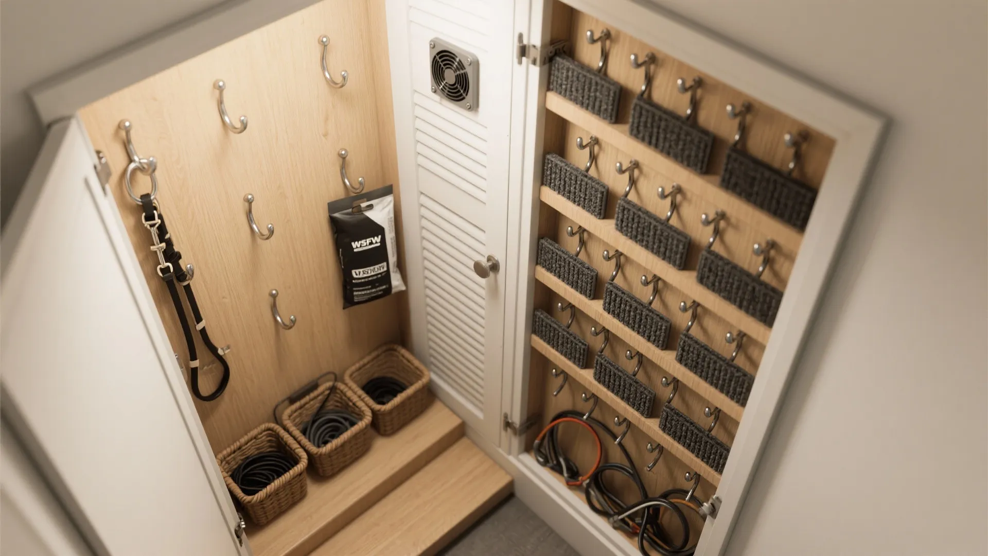 Smart leash station with ventilation and odor control