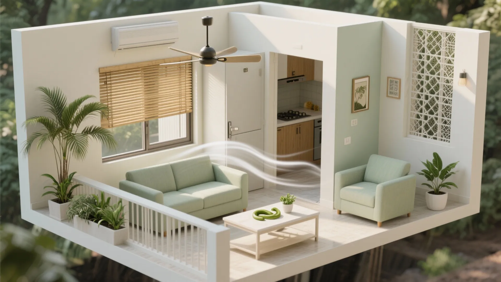 Cross-Ventilation, Shading, and a Green Balcony Buffer