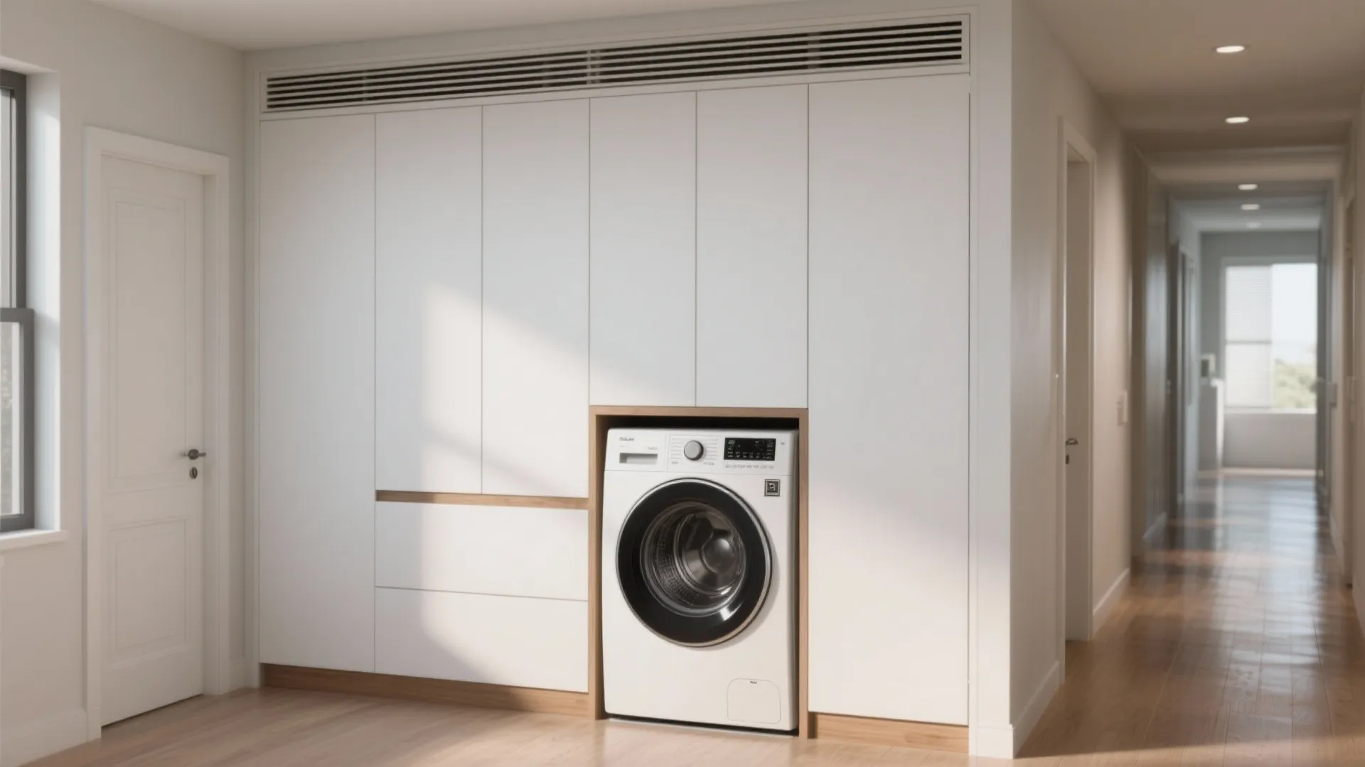 3. Ventless dryer + enclosed cabinetry