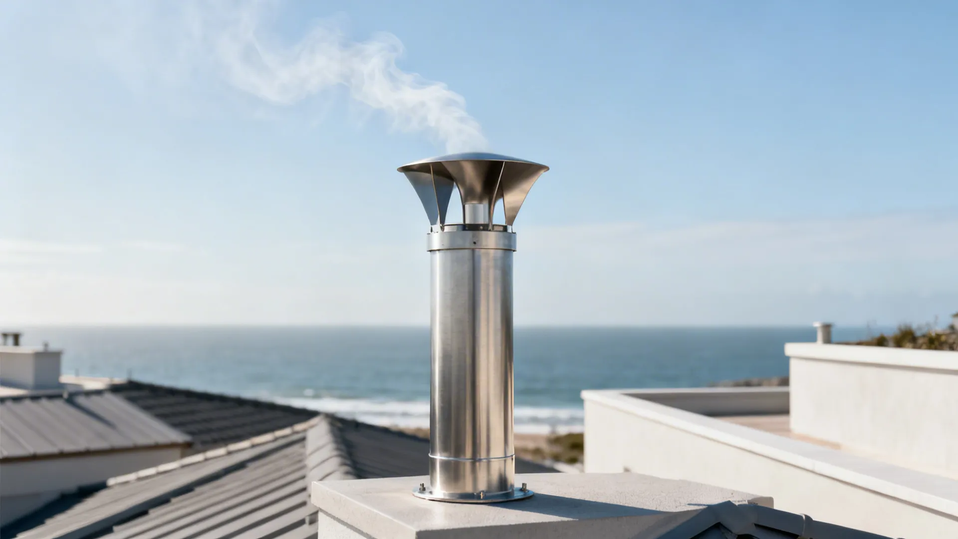 Wind-assisted cowl and chimney cap geometry