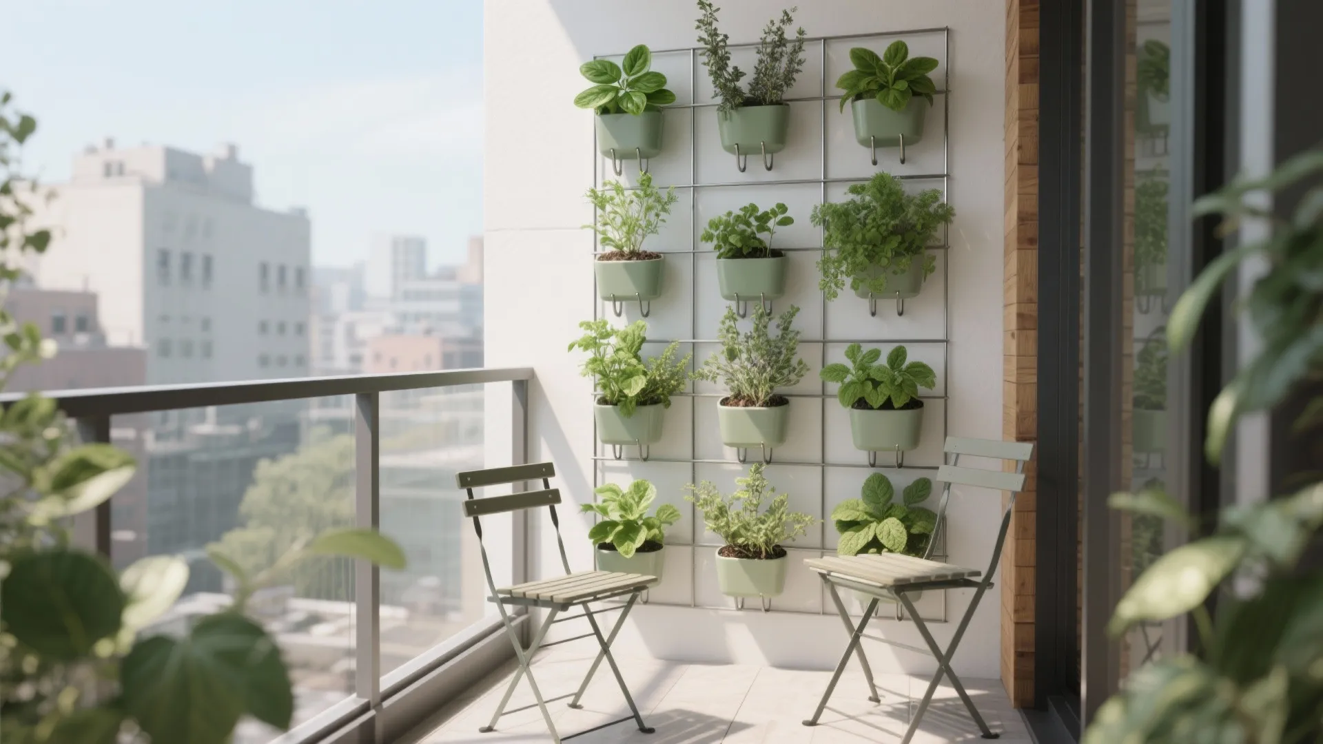 Vertical herb wall that thrives in tight spaces