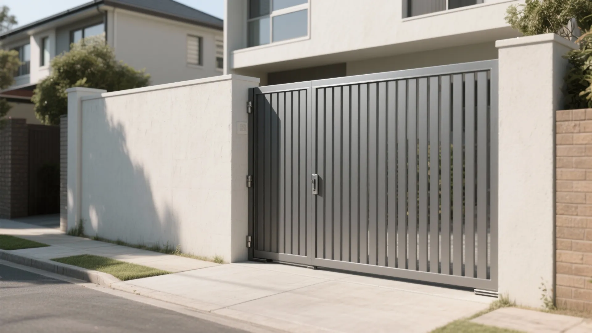 Modern Minimalist Gate with Vertical Slats