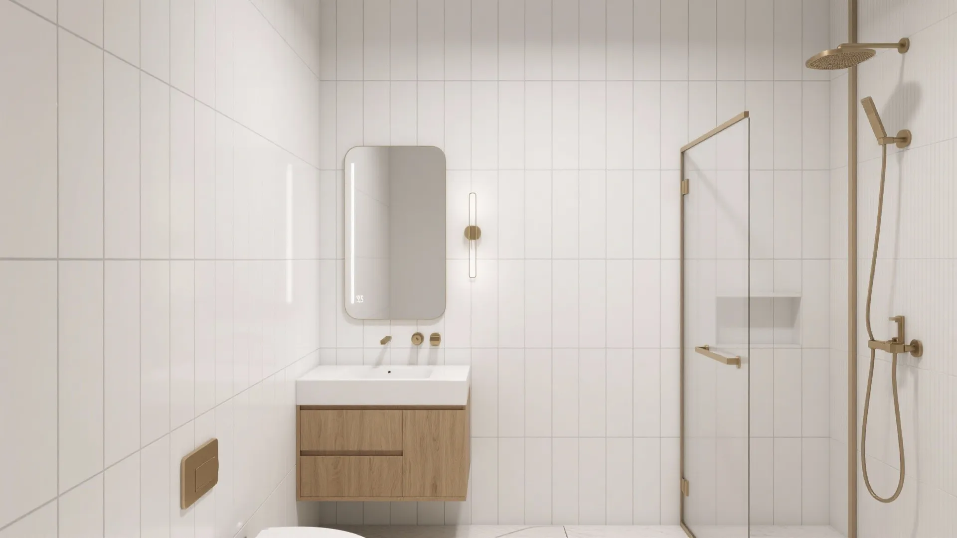 Vertical Stacked Tiles to Stretch the Room