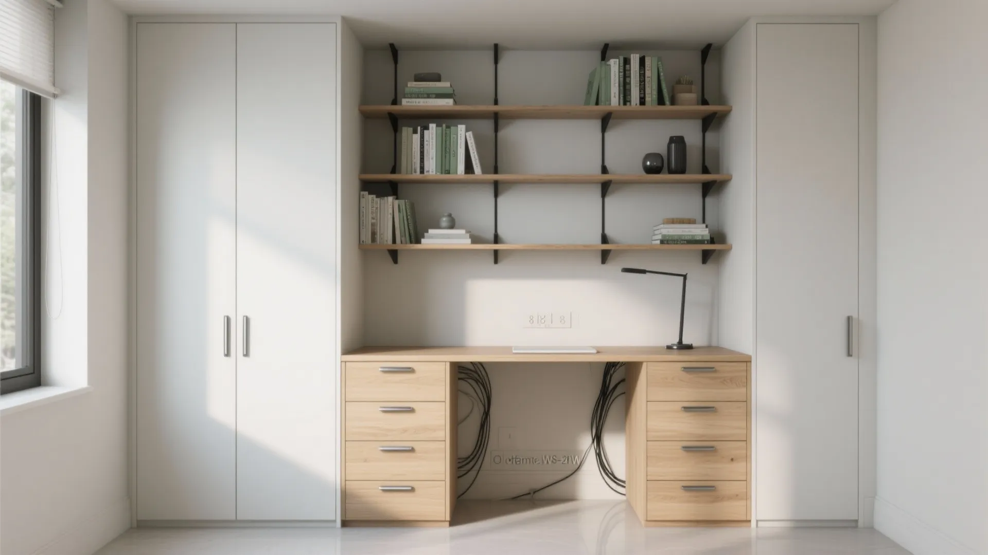 Built-in vertical storage that hides clutter