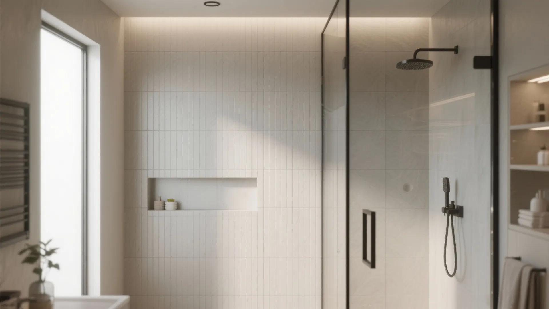 Go vertical with 12" x 24" in showers to boost height