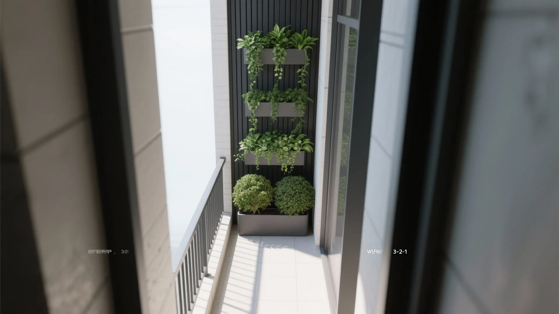 2) Vertical Green Walls and Rail Planters