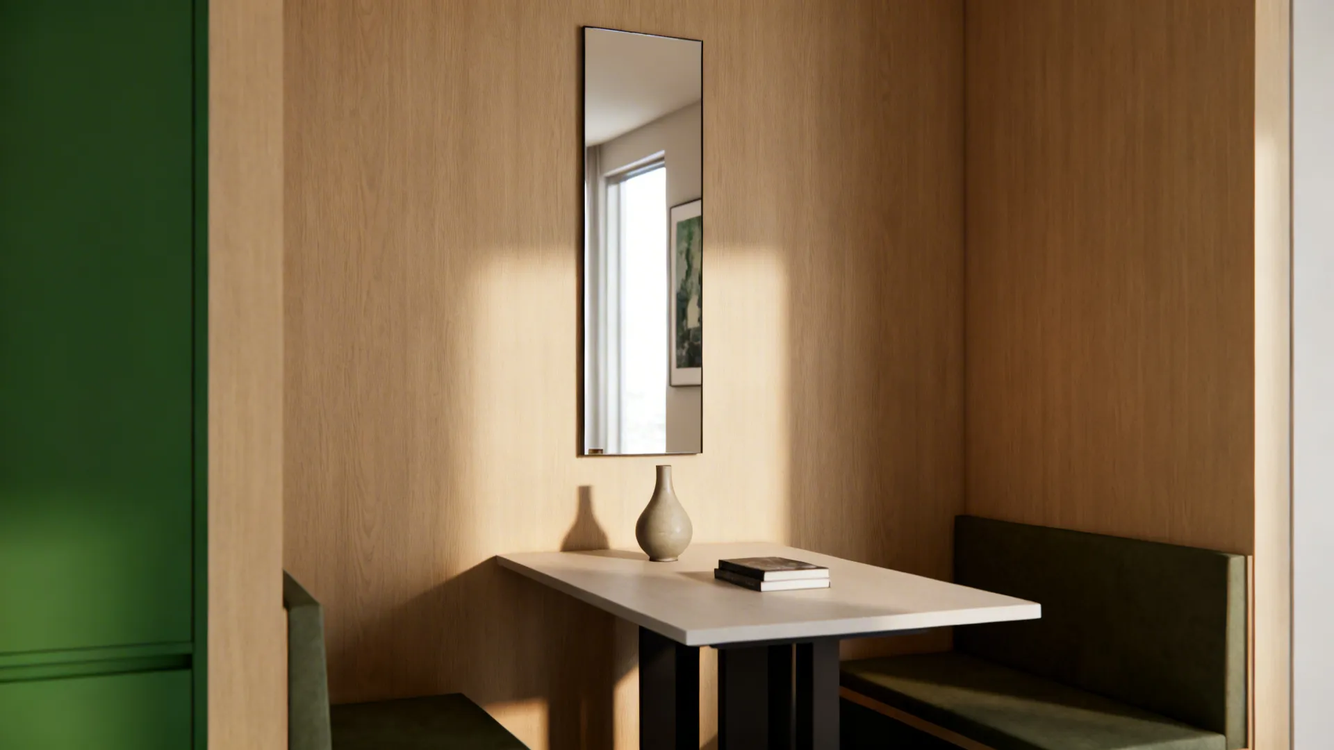 5. Vertical Art + Minimal Table Accents