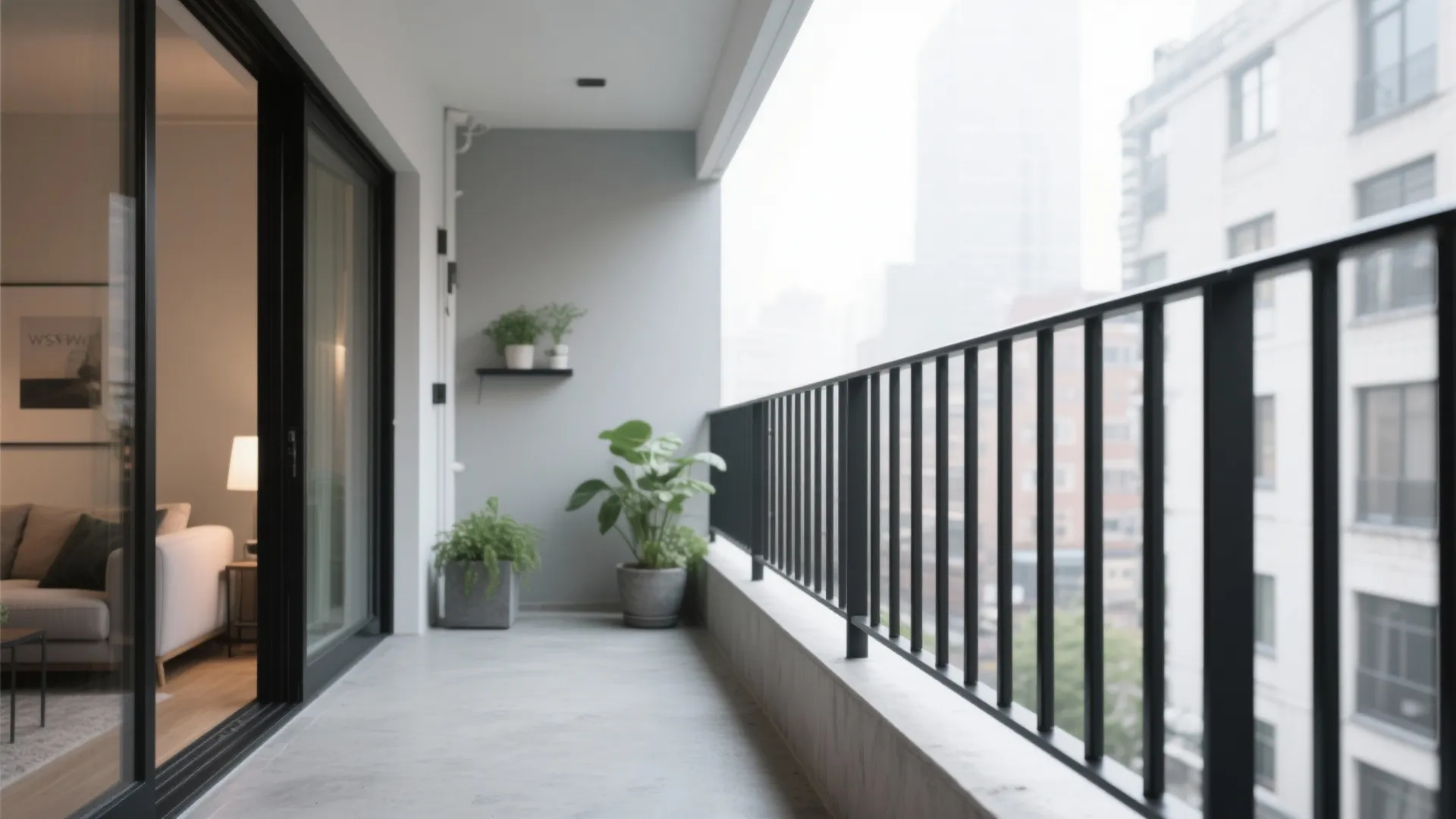 1) Slim Vertical Metal Balusters