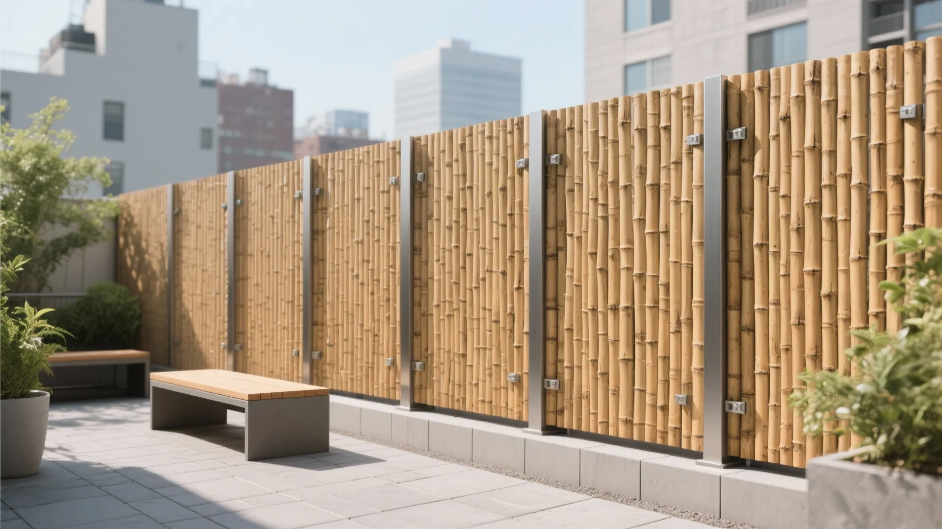 Minimalist Vertical Bamboo Slats