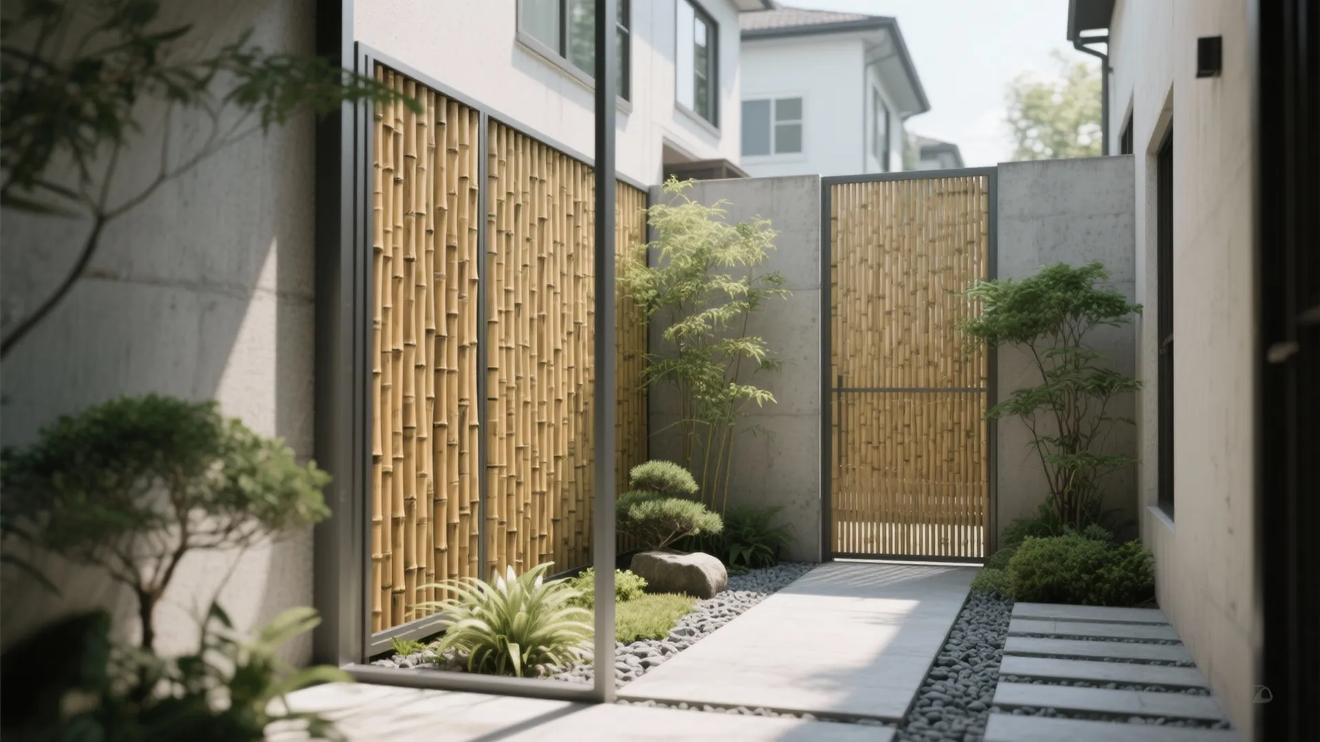 Vertical Bamboo Slats for Modern Boundaries