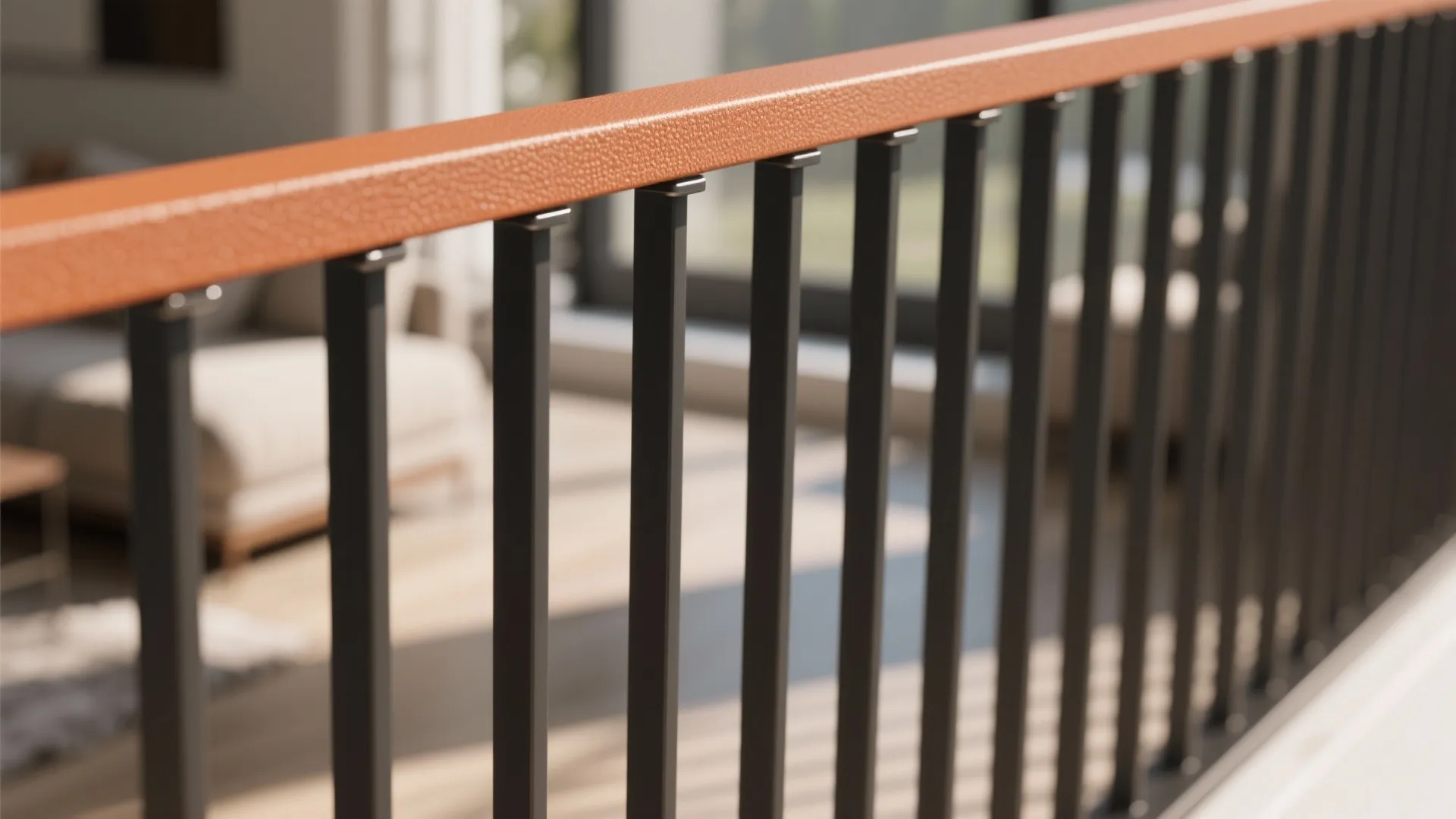 Vertical flat bars with color-block powder coat