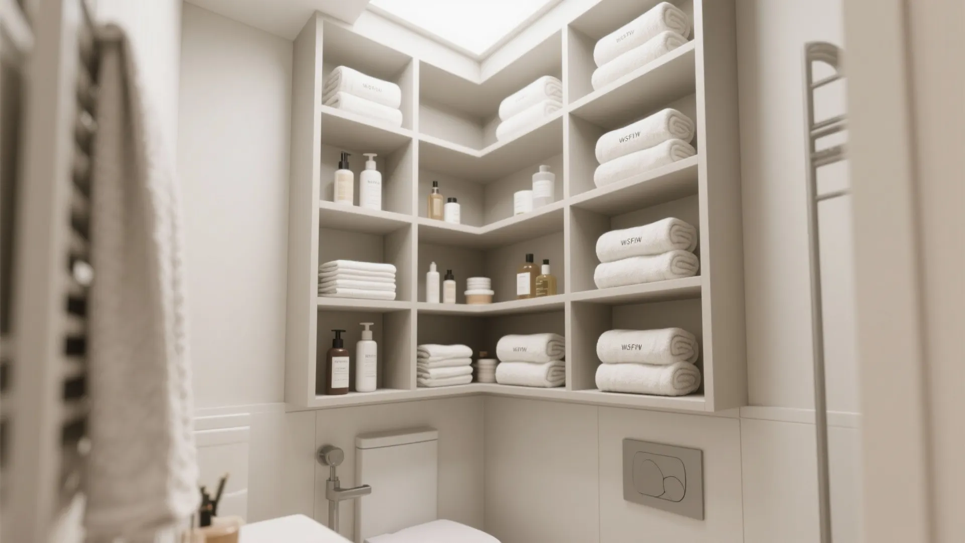 Built-in vertical shelving