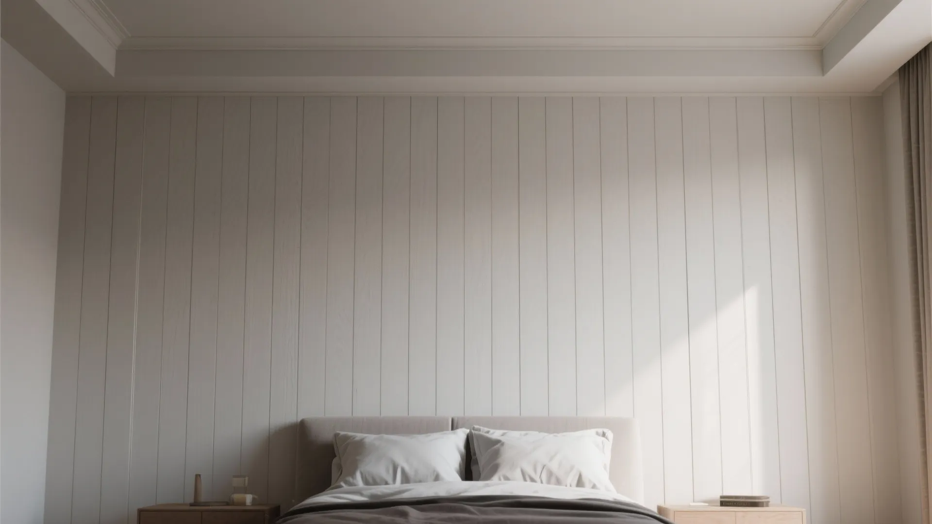 5. Floor-to-ceiling vertical boards (board-and-batten) with painted finish