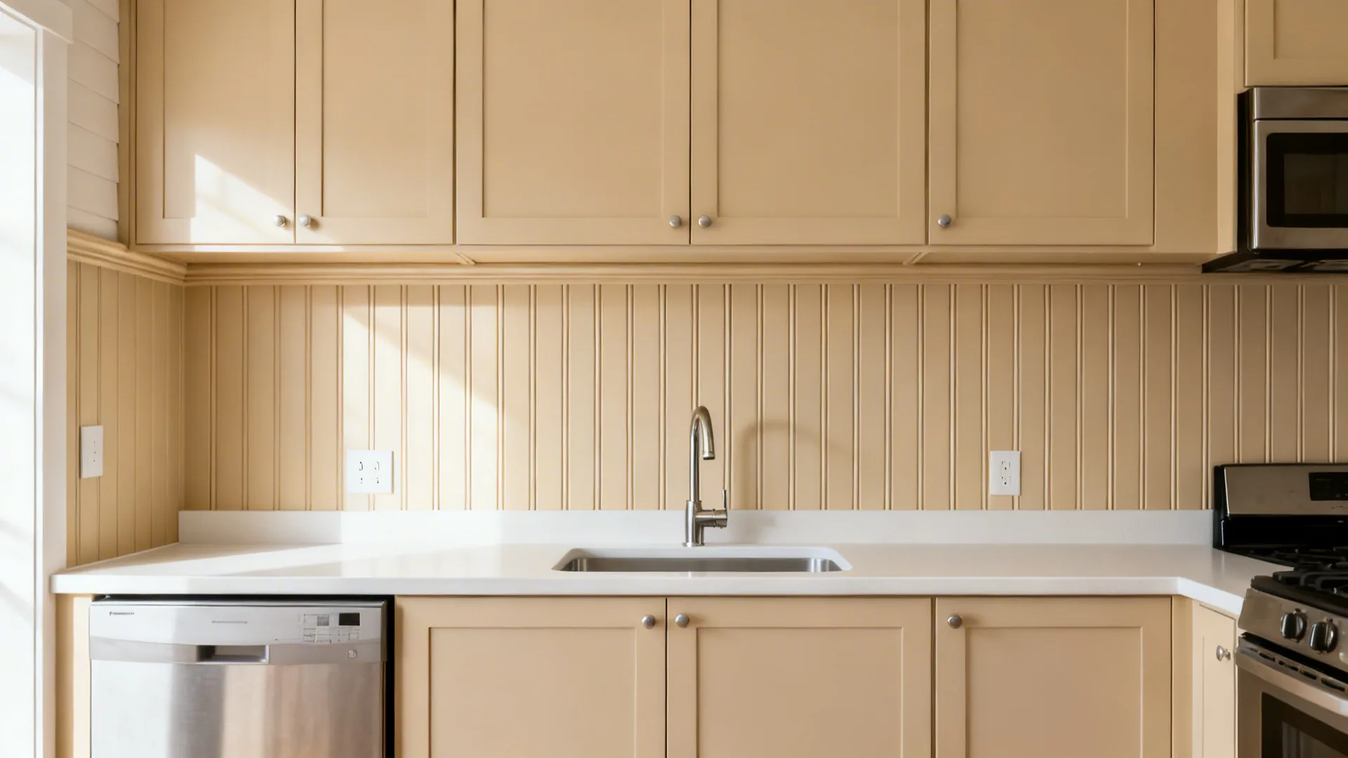 1) Vertical beadboard for a taller, airier feel