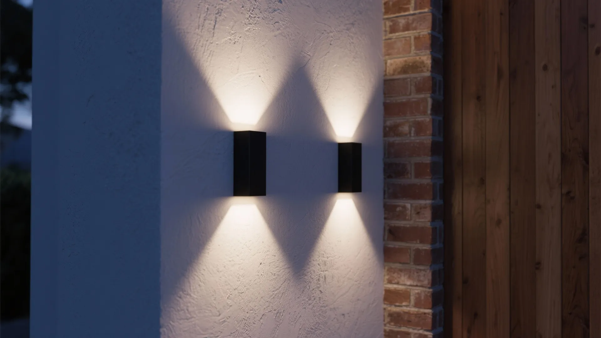 Vertical beam accents on textured walls