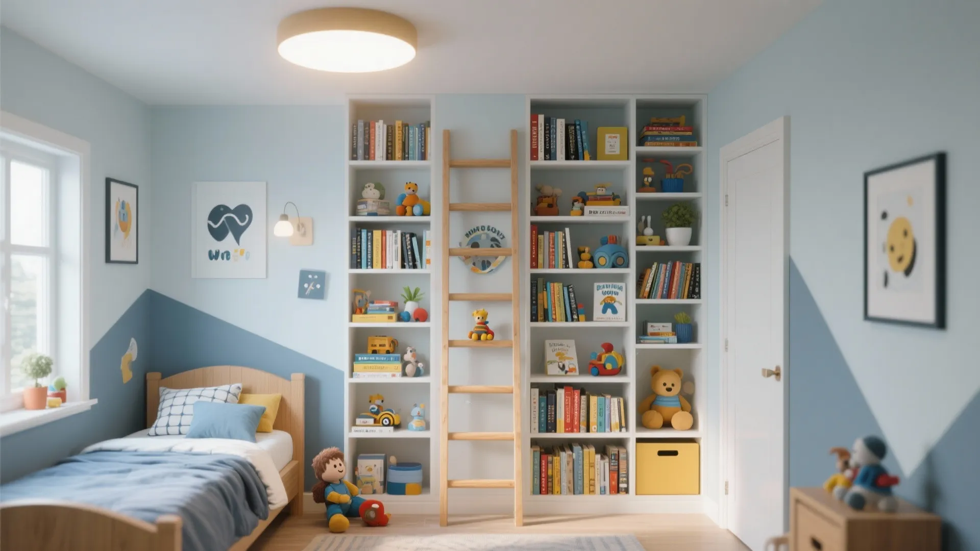 9. Vertical Bookshelves