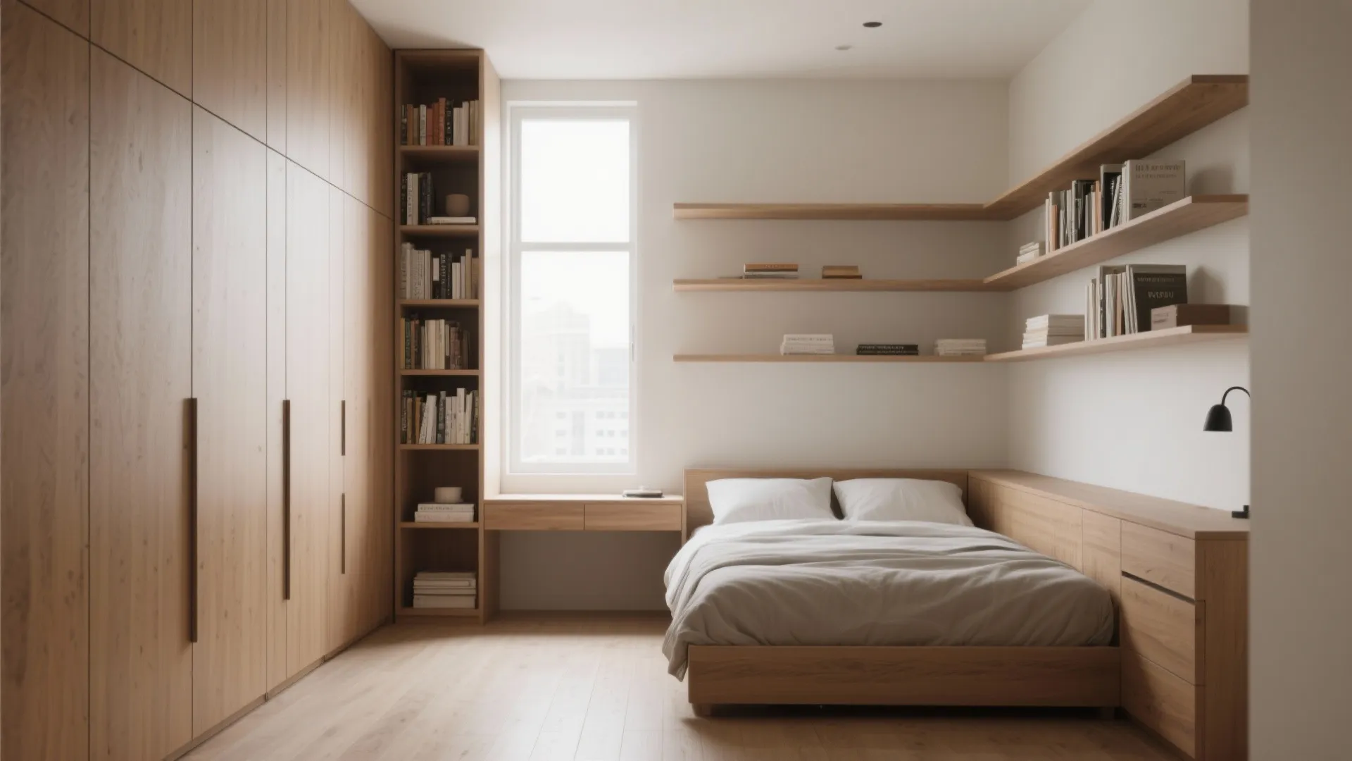 2. Go vertical with built-ins and shelving