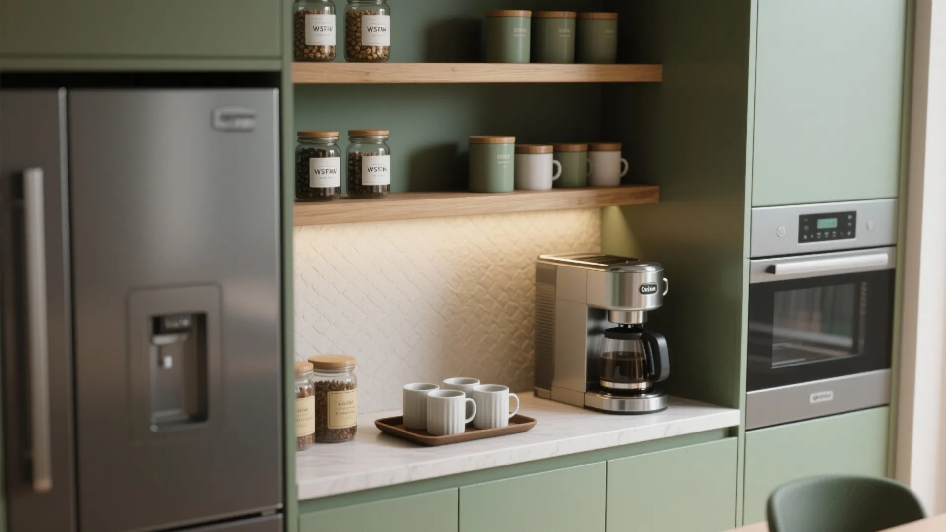 2. Vertical coffee and pantry station