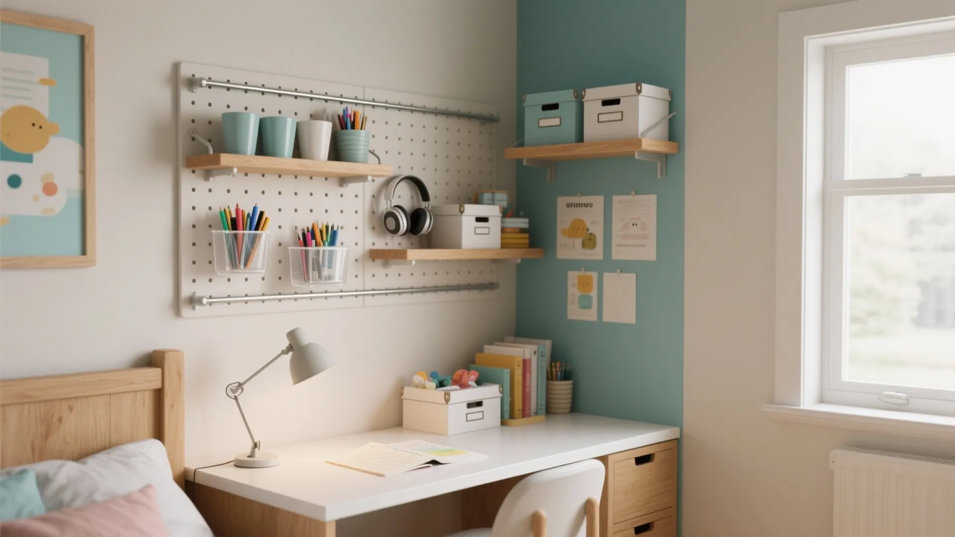 Vertical Storage That Clears the Desk