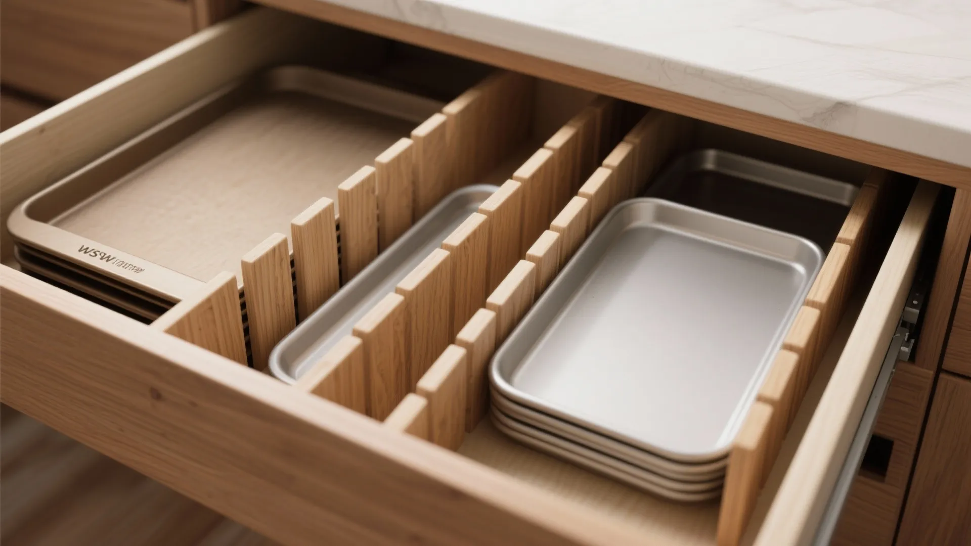 Vertical dividers for baking sheets and trays