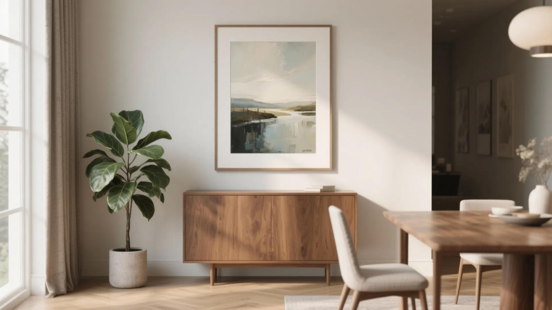 3. Vertical drama: hang it above a tall console or plant