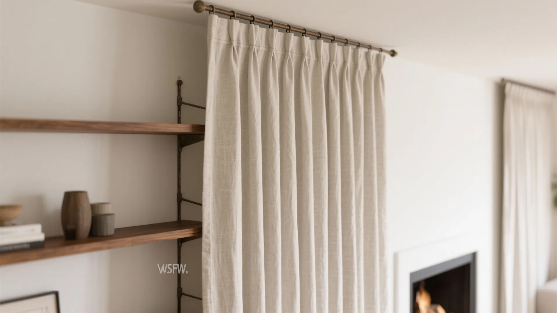Vertical Emphasis: Tall Drapes and Slim Shelving