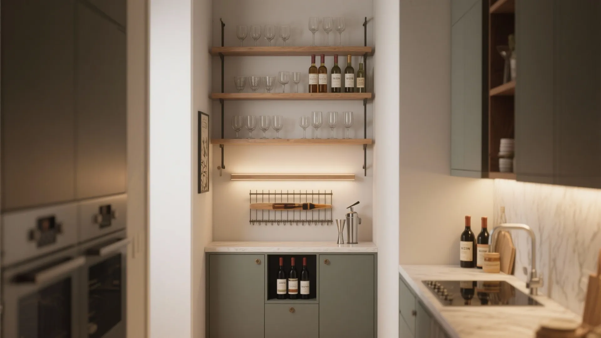 2. Vertical Drink Wall with Hidden Storage