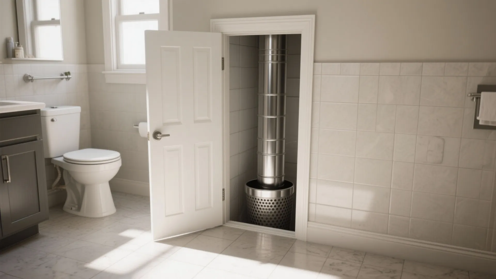 1. Straight Vertical Drop to a Basement Laundry Room