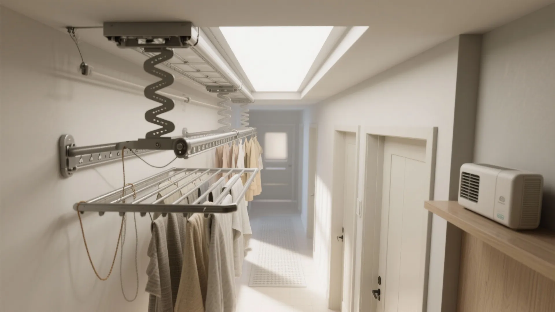 3. Vertical drying and recessed hang rail