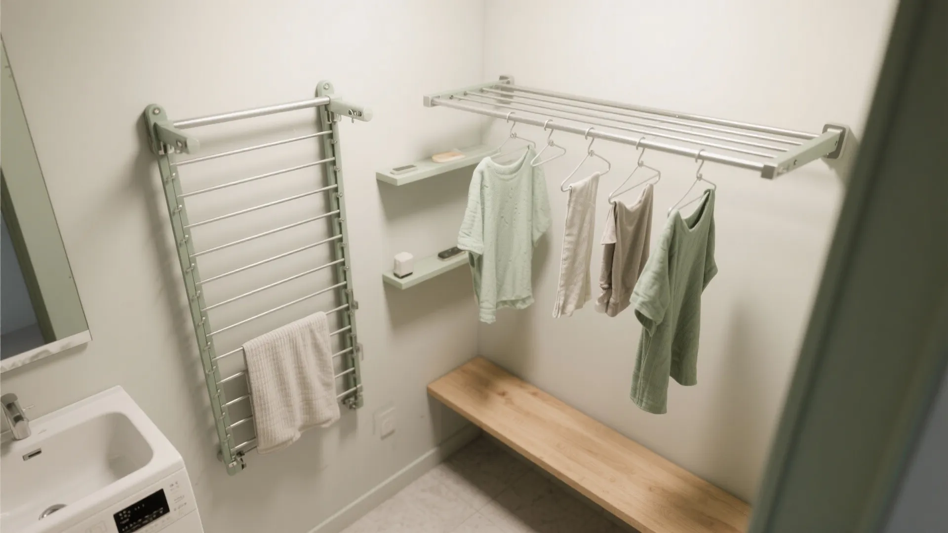 3. Create vertical drying and multipurpose hanging rails