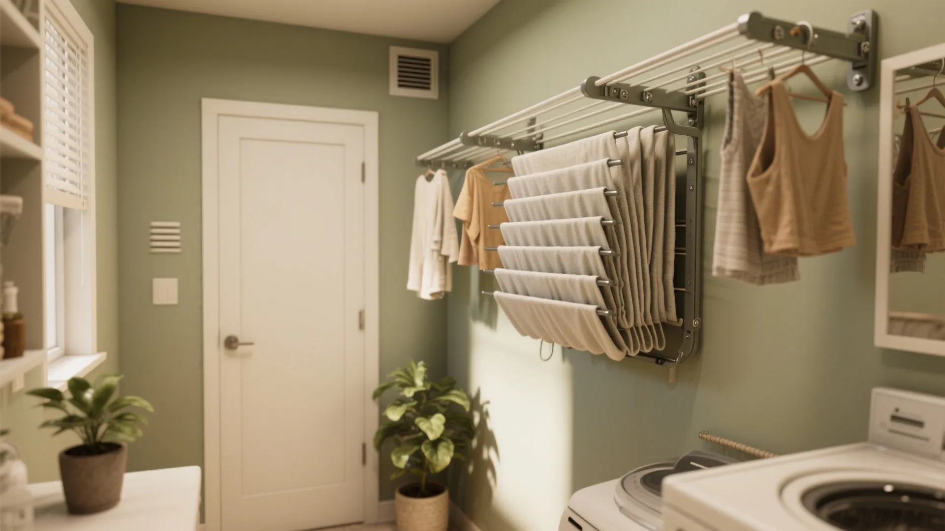 4. Multi-use vertical drying and foldaway racks