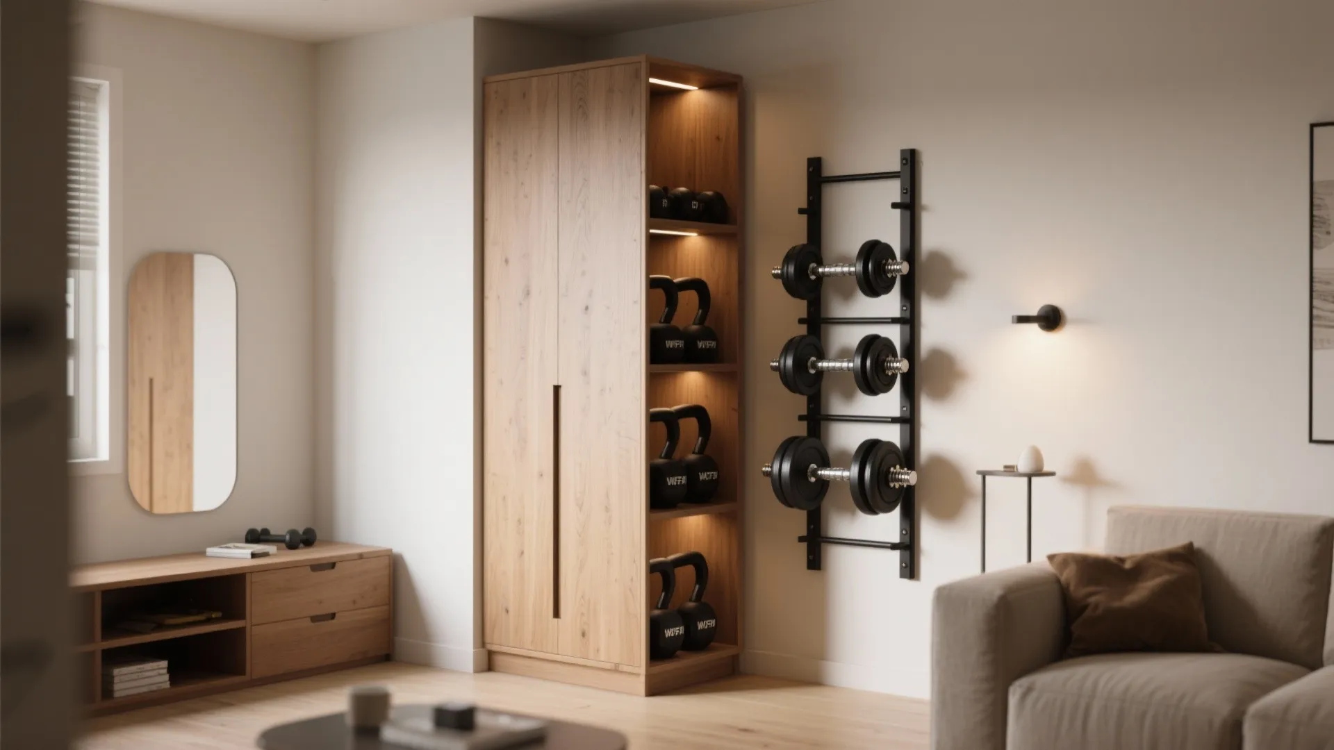 Adjustable Dumbbells + Vertical Storage